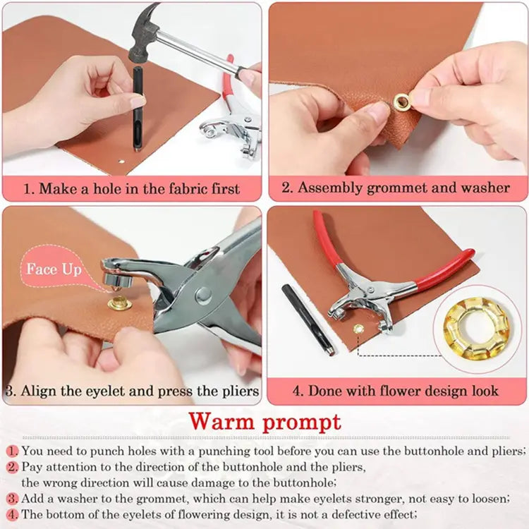 Metal Hand Press Tich Button fixer Machine metal good quality - 50 PCs button