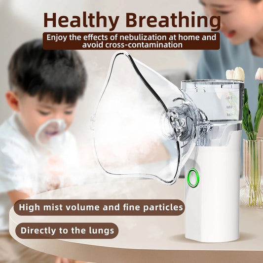 Portable Mesh Nebulizer Machine – Silent Handheld Inhaler for Kids & Adults | Effective Respiratory Solution with Advanced Mesh Technology