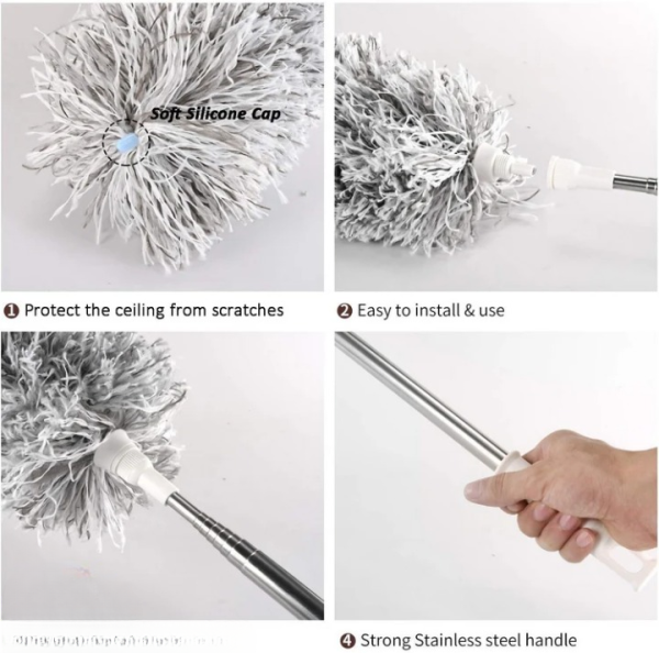 Extendable Telescope Microfiber Duster Long Handle For Cleaning Dust, Dirt And Stains Fan duster high quality