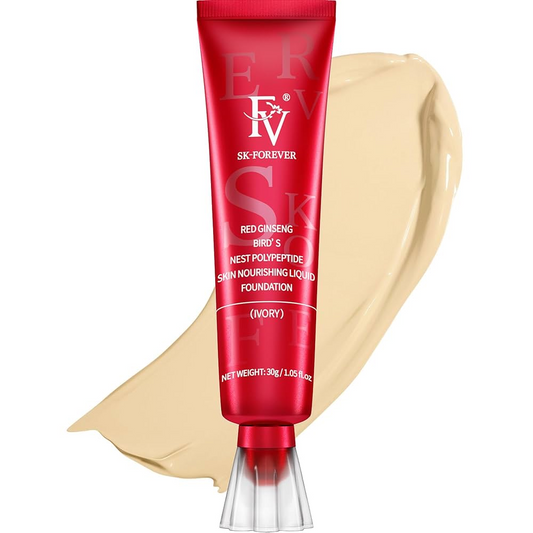 FV SK-FOREVER Liquid Foundation – Lightweight Oil-Control Formula with Peptides & Bird’s Nest Extract – Nourishing Ivory Shade Base Makeup (30g Tube)