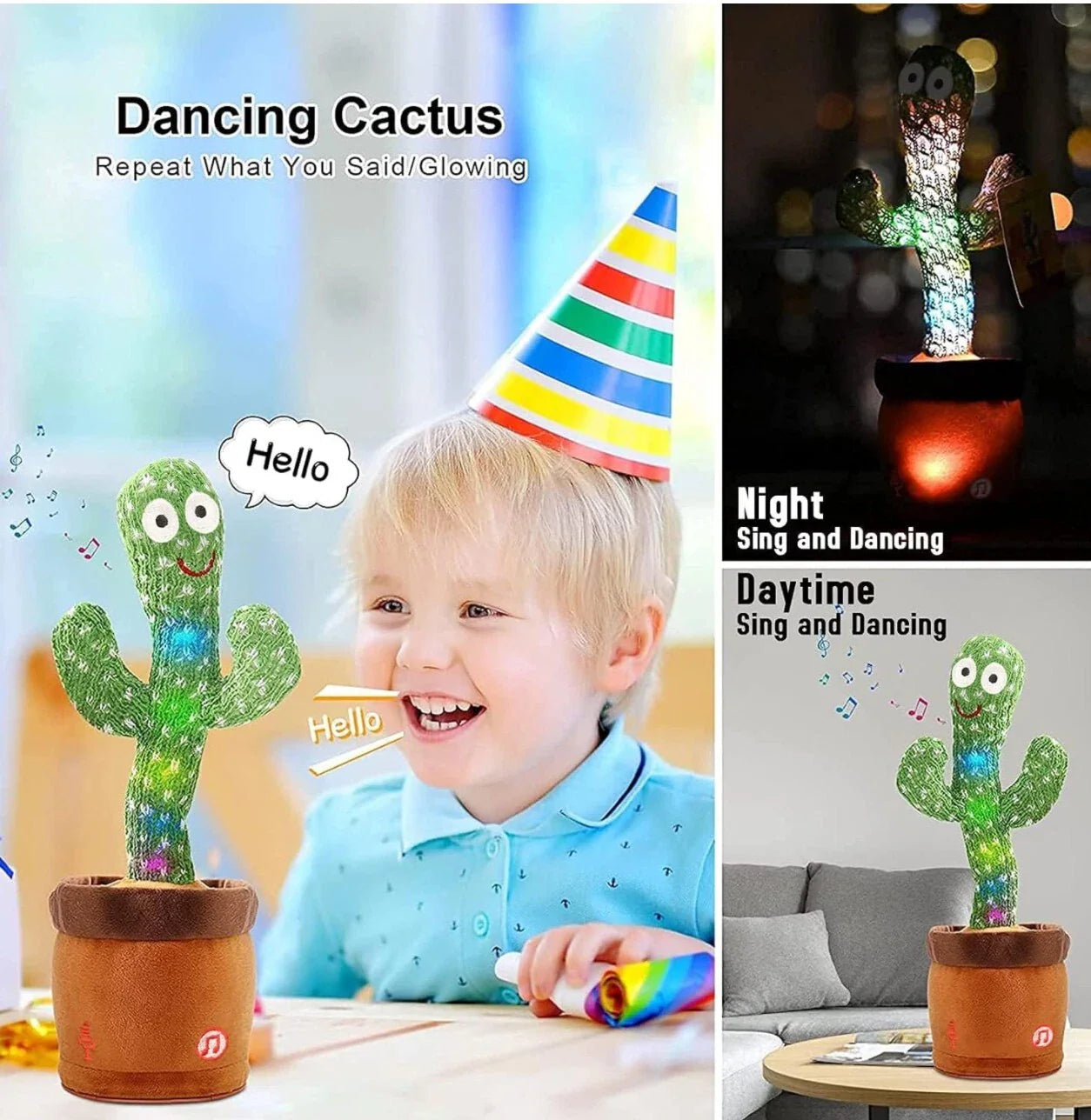 Rechargeable Cute Dancing Cactus Toy for Kids