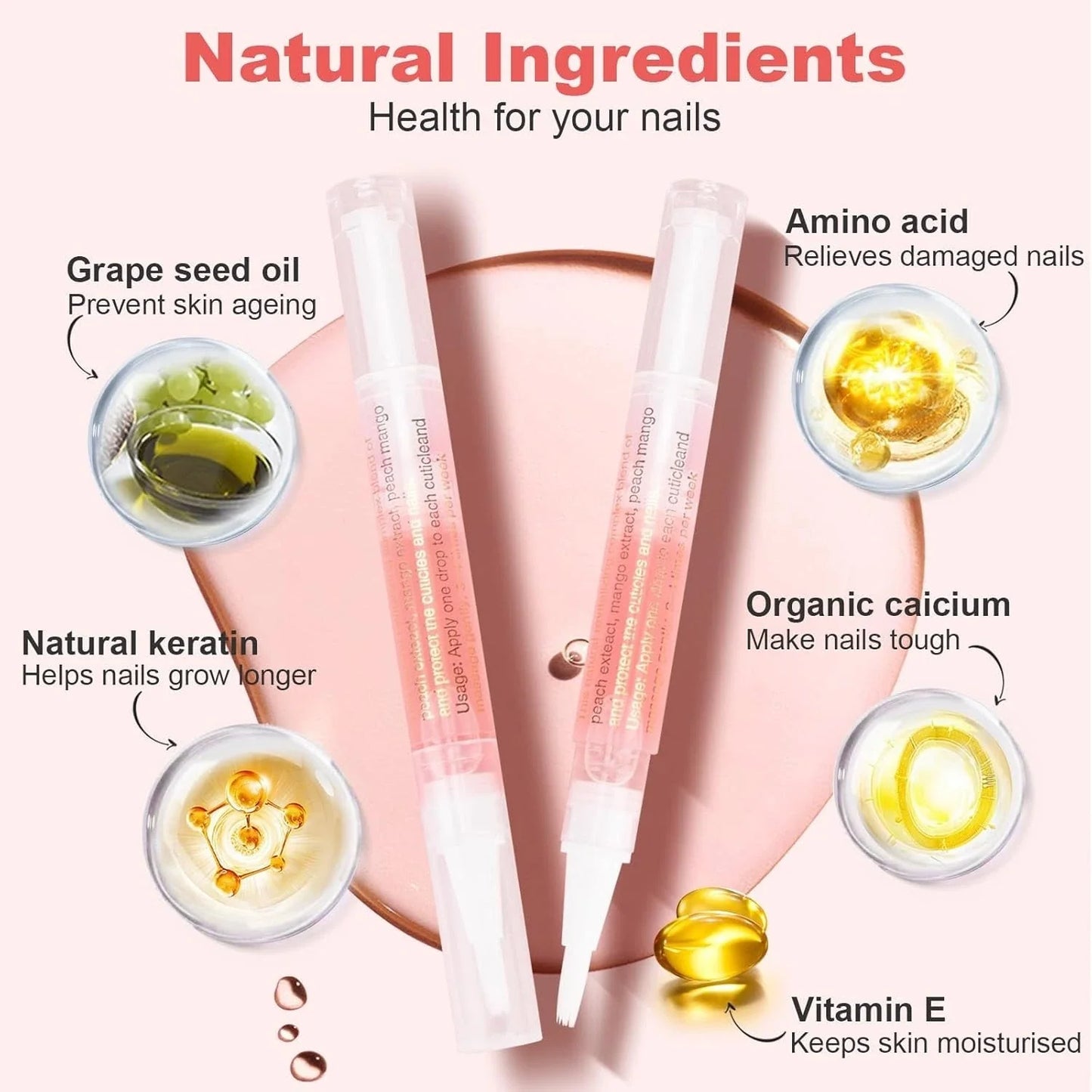 Nail Growth & Cuticle Oil Pen – Radiant Serum Nutrient Pen for Moisturizing, Strengthening & Brightening Nails